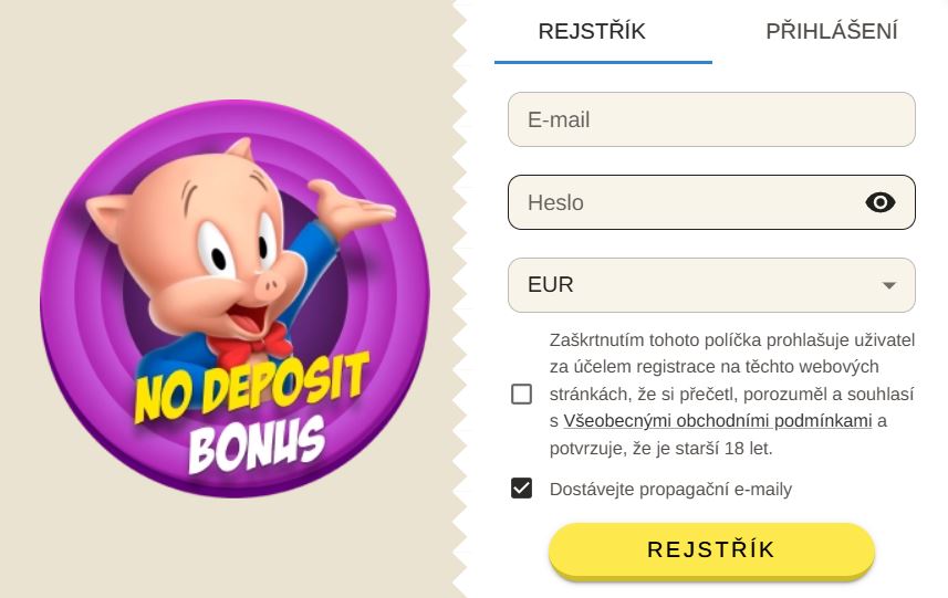 Registrace a bonus Beep Beep Casino
